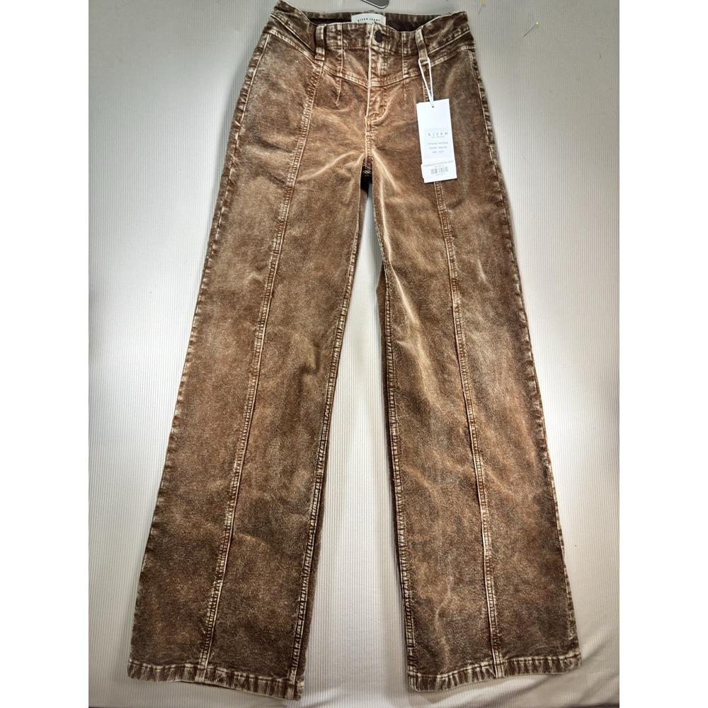 Risen High Rise Women's Paddington Corduroy Mocha Brown High Rise Jeans 5/27 NWT